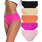 Nutria Womens Bikini Brief Quick Dry Travel Underwear 5-Pack Mesh Hiking Panties Activewear Stay Fresh D01