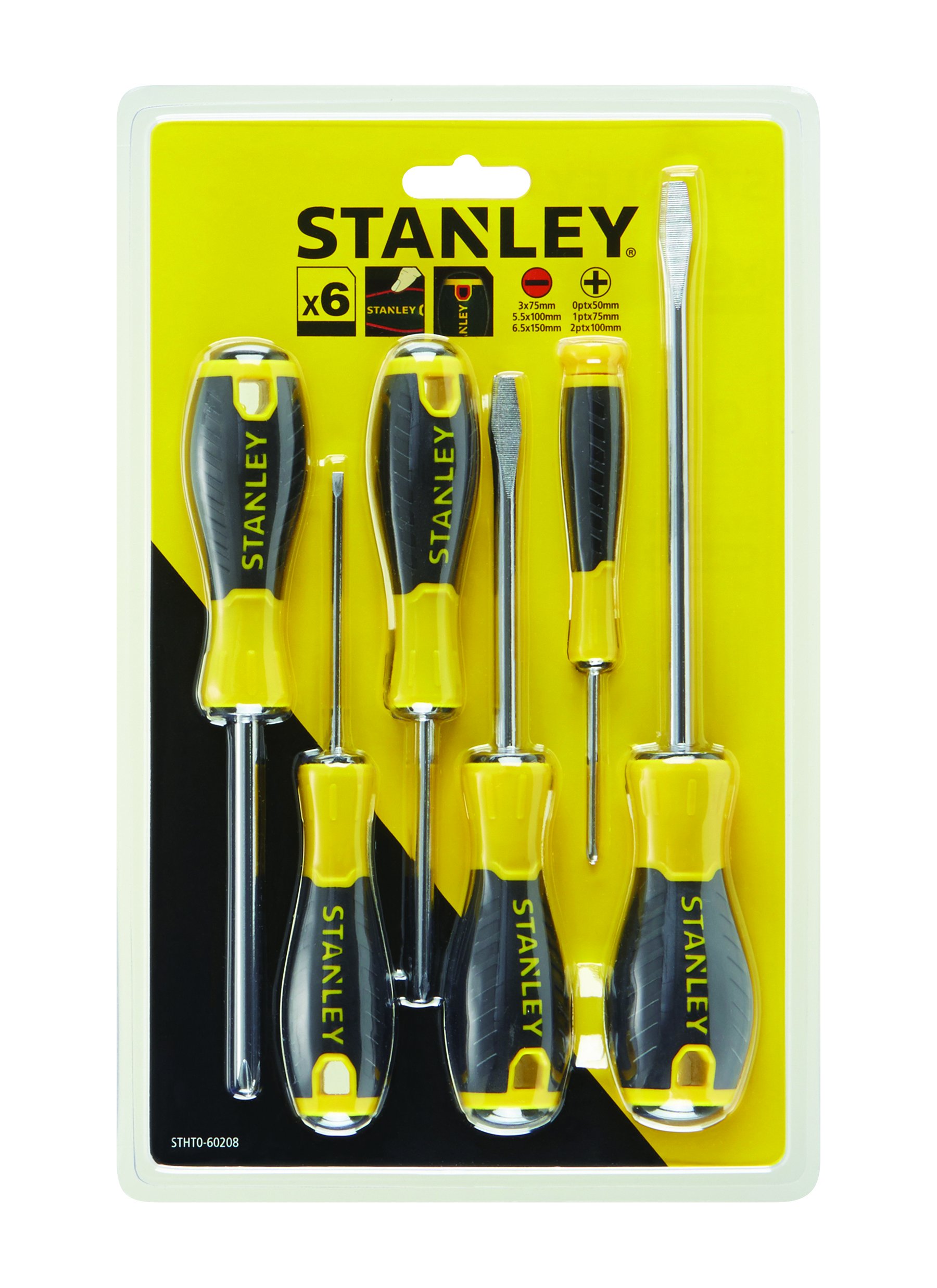 STANLEY STHT0-60208 Essential Screwdriver Set - Yellow (6-Piece)