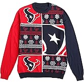 FOCO NFL Mens NFL Team Logo Busy Block Snowfall Holiday Ugly Sweater