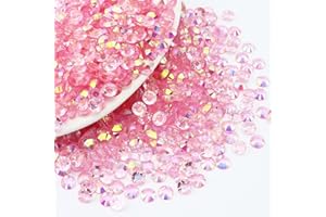Briskbloom 10000PCS 2mm Resin Flatback Rhinestone, Transparent Light Pink AB Flatback Jelly Rhinestones for Crafts, Tumblers, Mugs, Bottles, Nails, Loose Bling Diamond Gems Stone