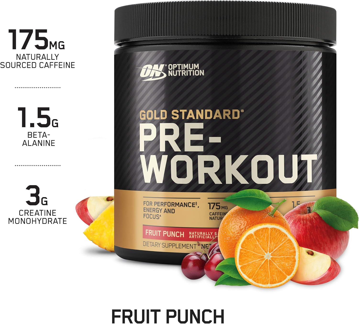 OPTIMUM NUTRITION Gold Standard Pre-Workout with Creatine, Beta-Alanine, and Caffeine for Energy, Flavor: Fruit Punch, 30 Servings: Health & Personal Care