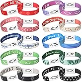 Huquary 10 Pcs Bible Verse Bracelets with NFC Function for Women Men Adult Teens Wristband Christian Jesus Gift