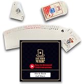 Hat Trick Magic Blank Back, Red Box Bicycle Rider Back Gaff Deck Cards | Includes blank-back cards with video learning link. Perfect for close-up magic tricks, card handling, and illusions