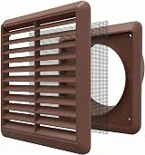 Kair Brown 125mm Louvred Wall Vent Grille with Flyscreen 155mm Front