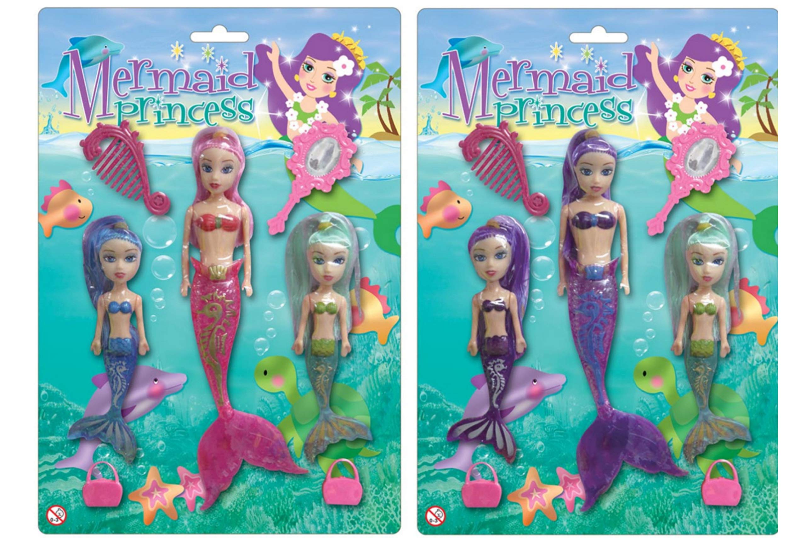 KandyToys Mermaid Princess Set of 3 Dolls with Accessories, TY8264