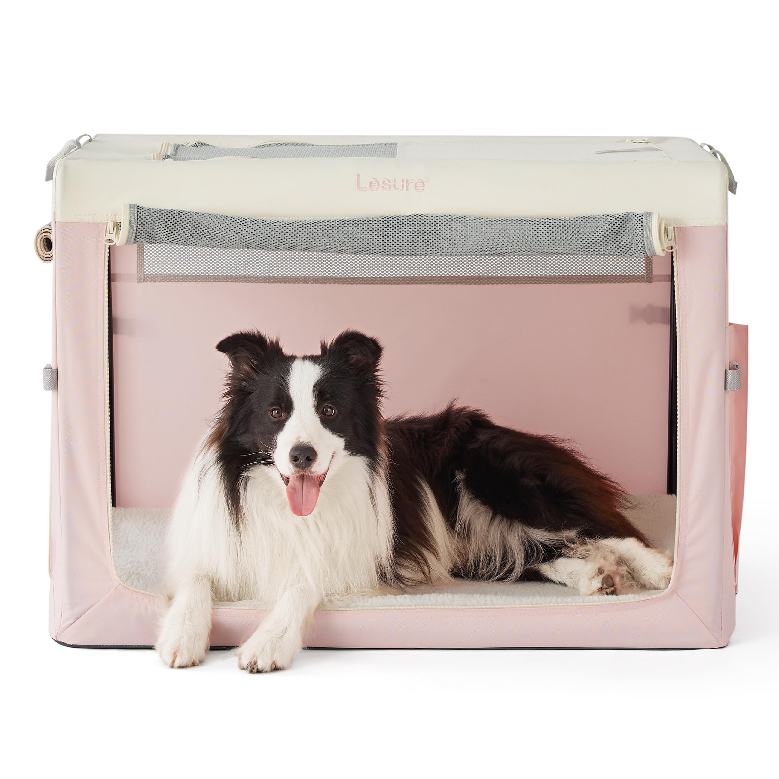 Image showcasing Lesure Collapsible Travel Dog Crate for Small Dogs, Portable Soft Dog ...