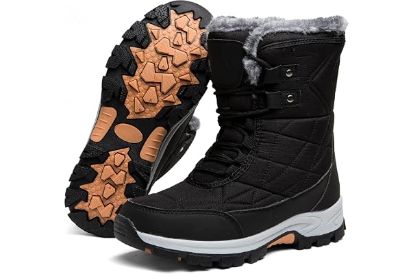 Womens Snow Boots Women's Winter Boots Women Fur Lined Snow Boots For womens Anti-Slip Womens Winter Boots Waterproof Backpac