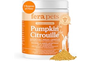 Fera Pets Cat & Dog Pumpkin Plus - Fiber Supplement - USDA Organic - Supports Gut & Digestive Health - Promotes Regularity - 