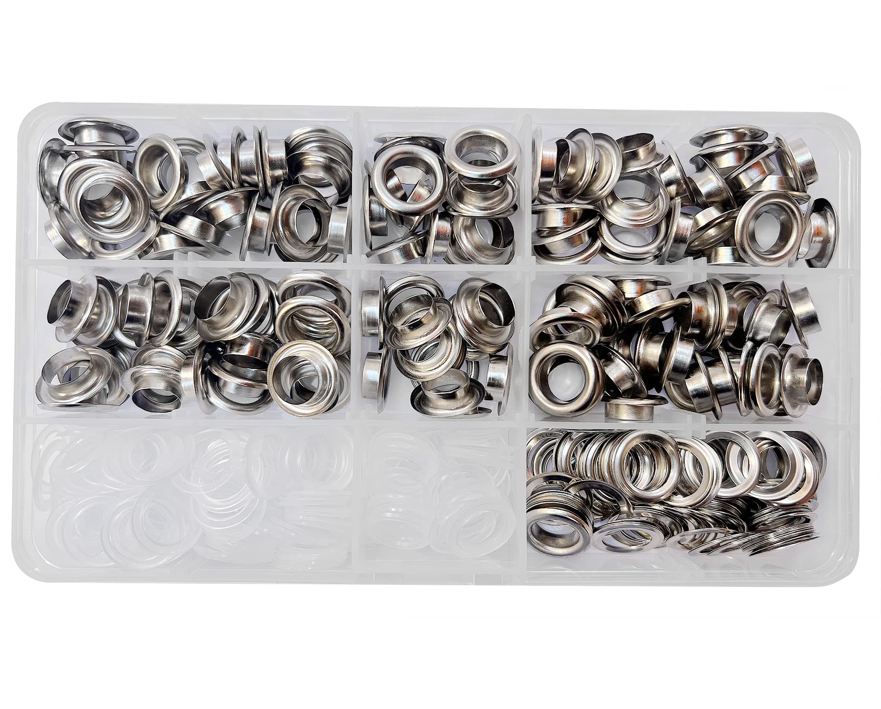 Silver Eyelets Set 10 mm Grommet Kit Eyelets Set with Grommets for Outdoor Advertising Backpack Shoelaces Clothing Backpack Shoe Leather
