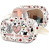 MNIGIU Horror Movie Lover Gift Peace Love Art Clear Makeup Bag Clown Fans Gift Horror Clown Zipper Cosmetic Bag