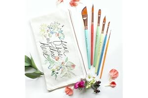 PAINTCRUSH Travel Watercolor Brushes for Artists + Pouch- Set of 6 Watercolor Paint Brushes for Beginners & Pros-Water Color Brushes-Assorted Paint Brushes w/Watercolor Detail Brush & Watercolor Brushes Dagger…