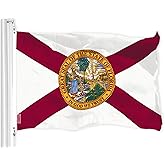 G128 Florida FL State Flag | 3x5 Ft | LiteWeave Pro Series Printed 150D Polyester | Indoor/Outdoor, Vibrant Colors, Brass Grommets, Thicker and More Durable Than 100D 75D Polyester