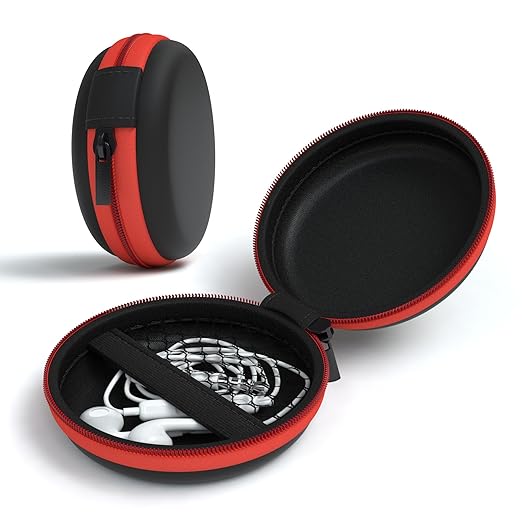 EAZY CASE Universal Tasche für In-Ear Kopfhörer mit Netzfach - Hardcase Aufbewahrungsbox, Schutztasche mit umlaufenden Reißve