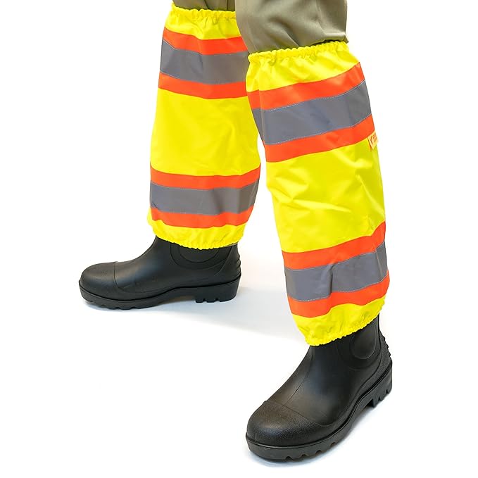 RK SAFETY RKGAITERS HiViz Contrasting Trim Leg Gaiters, Polyester