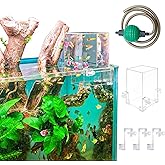 DEGGOX Vacuum Suspended Fish Tank – 0.8 Gallon Negative Pressure Aquarium with Clear Fish Elevator, Auto-Refill Water System,