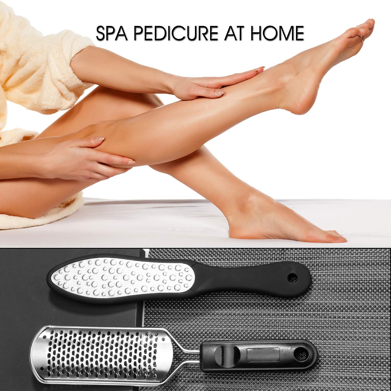 Oneleaf 2PCS Professional Pedicure Rasp Foot File Cracked Skin Corns Callus Remover for Extra Smooth and Beauty Foot : Beauty