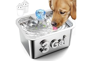 PETDOTT Dog Water Fountain Stainless Steel,3 Gallon Extra Large Big Pet Water Fountain for Large Dogs with 2 Filters, Dog Water Bowl Dispenser Drinking Fountains, Quiet Pump