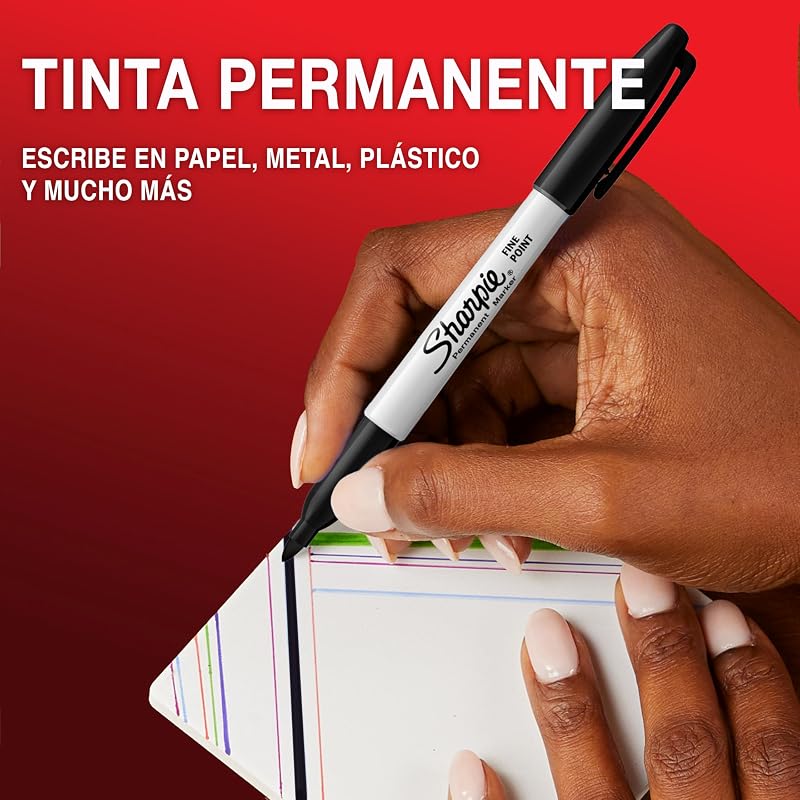Marcadores permanentes | dica fina | cor preta | caixa de 12 marcadores | material escolar ideal