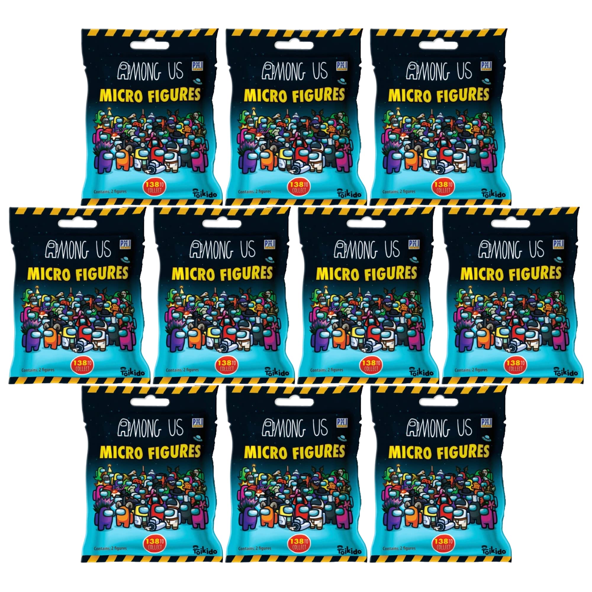 toptoys2u Among Us Micro Figures Series 1 Blind Bag Pack of 10 Blinds, Multicolor