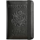 Passport Holder Cover Wallet Travel Essentials RFID Blocking Leather Card Case International Must Haves Travel Accessories for Women Men(101#Black)