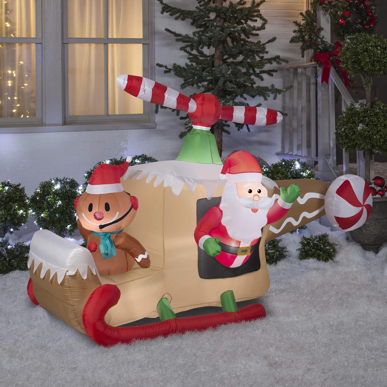 Gemmy LED Lighted Airblown Santa - Christmas Inflatable Outdoor Decoration for Yard, Lawn, Garden - Home Holiday Character Decor - 3.5 Feet Tall