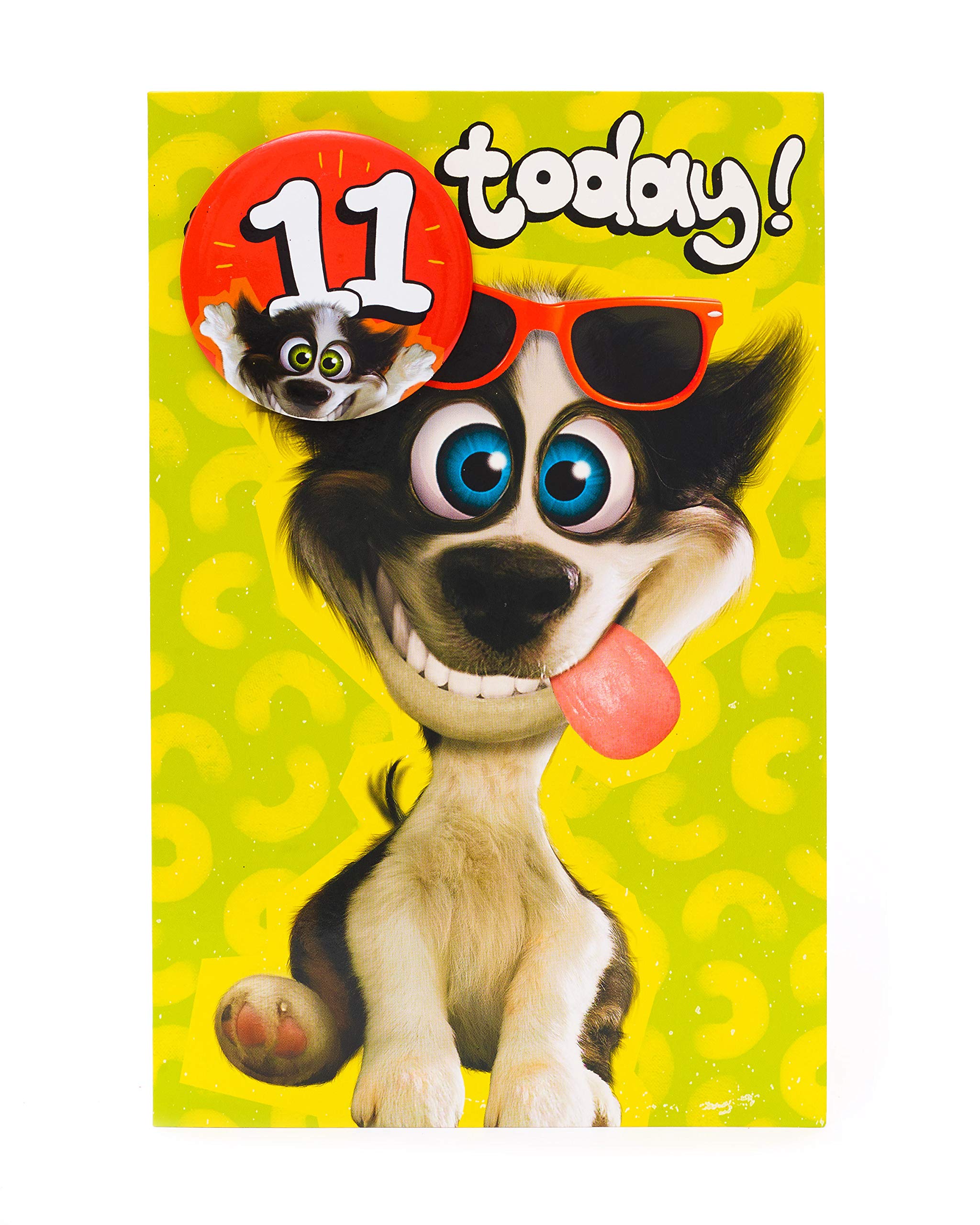 UK Greetings 11th Birthday Card for Him/Friend - Wacky Dog Design