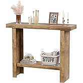 LIFECHOVY Farmhouse Wood Entryway Table Narrow Console Tables with Storage Behind The Couch Sofa, Entrance Side Table with Shelves for Hallway, Living Room, Foyer, Rustic