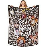InnoBeta Chihuahua Gifts for Women, Flannel Throw Blanket for Chiwawa Chiuauaha Lovers, 50 x 65 Inches, Best Chihuahua Mom