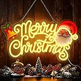 Merry Christmas Neon Sign, Christmas LED Sign Light for Wall Decor, Dimmable Switch USB Powered Neon Sign, Art Wall Decorative Night Light Gift for Home Indoor Party Kids Bedroom Window Bar Pub Club
