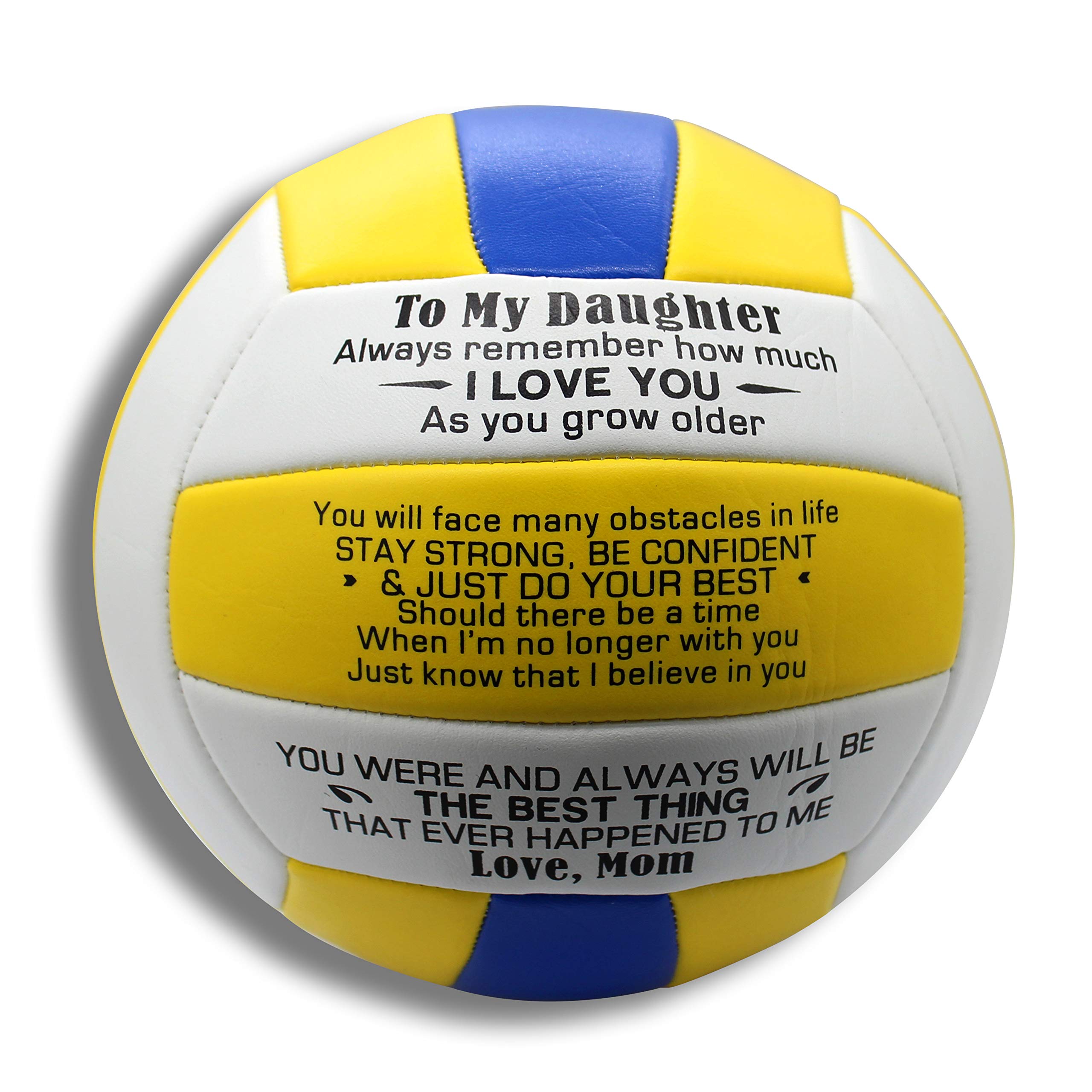 Uloveido To My Daughter Personalized Volleyball with Inspiration Words Sport Gift to Women Y605 (Yellow)