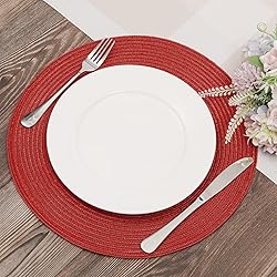 SHACOS Round Braided Placemats Set of 8 Washable 15