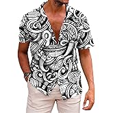 KYKU Mexico Shirt for Men Funny Beach Shirts Hawaiian Button Down Short Sleeve