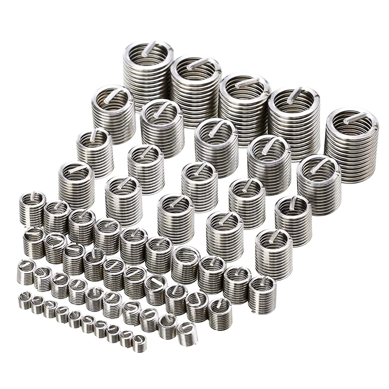 Thread Repair Insert Kit, 60pcs Stainless Steel Thread Repair Insert Kit M3 M4 M5 M6 M8 M10 M12 Helicoil Type