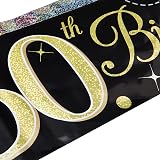 OakTree 9ft Banner Sparkling Fizz 50th Birthday Black Gold Holographic view 2