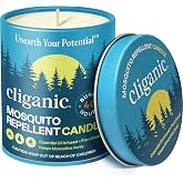 Cliganic Citronella Candles Outdoor, Mosquito Repellent, DEET-Free, 9 oz | Long Burning 40 Hours, Natural, Essential Oil Infused, For Patio, Poolside, Backyard &amp; Camping, Keeps Bugs &amp; Insects Away