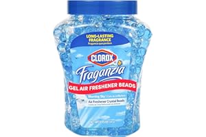 Clorox Fraganzia Crystal Beads Air Freshener in Morning Sky Scent - Long-Lasting Room Deodorizer - Odor Eliminator Gel Beads to Freshen Home, Car, or Office, 12 Fl Oz