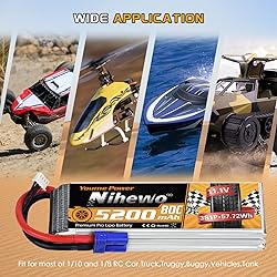 Nihewo 2Packs 3S Lipo Battery, RC Lipo Battery