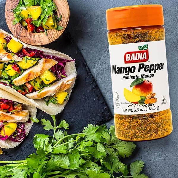BADIA MANGO PEPPER SEASONING, 6.5 OZ – SWEET & ZESTY CITRUS PEPPER BLEND FOR CHICKEN, SEAFOOD & VEGETABLES