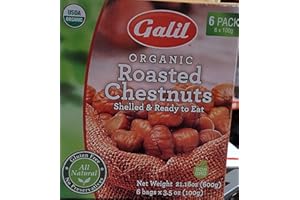GALIL DOODS Galil Organic Shelled Roasted Chestnuts, 3.5 Ounce (Pack of 6)