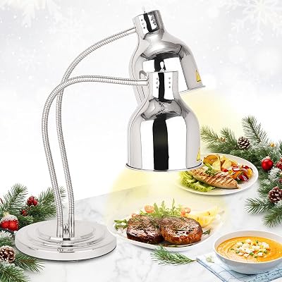 YJINGRUI Food Warmer Lamp 2x250W Infrared Bulbs 70cm Adjustable Gooseneck