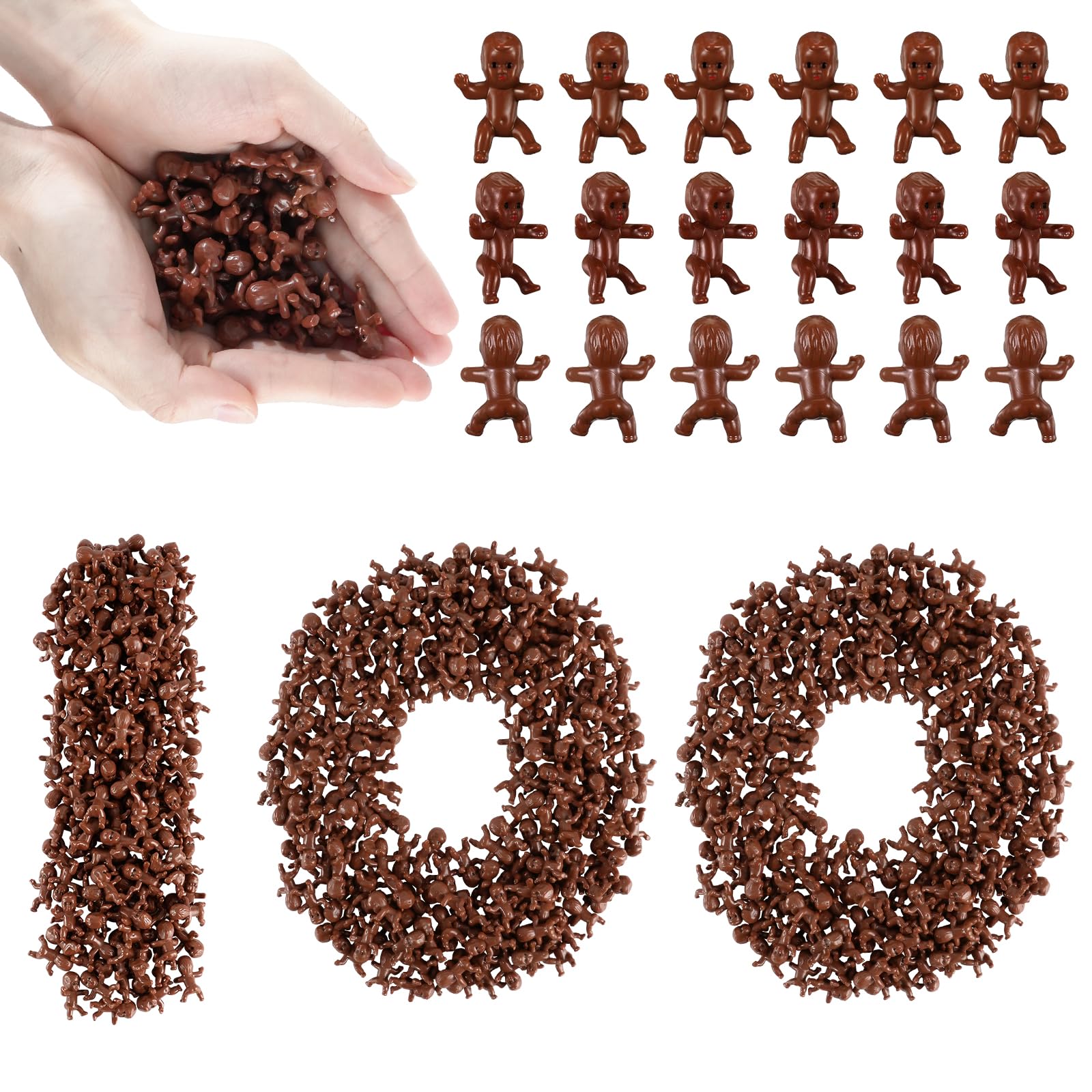 ZJJZGYXINTAI 100 PCS Mini Babies for Baby Shower Games, 1 Inch Plastic Babies Bulk for King Cake & Ice Cube, Tiny Baby Figurines for My Water Broke Game