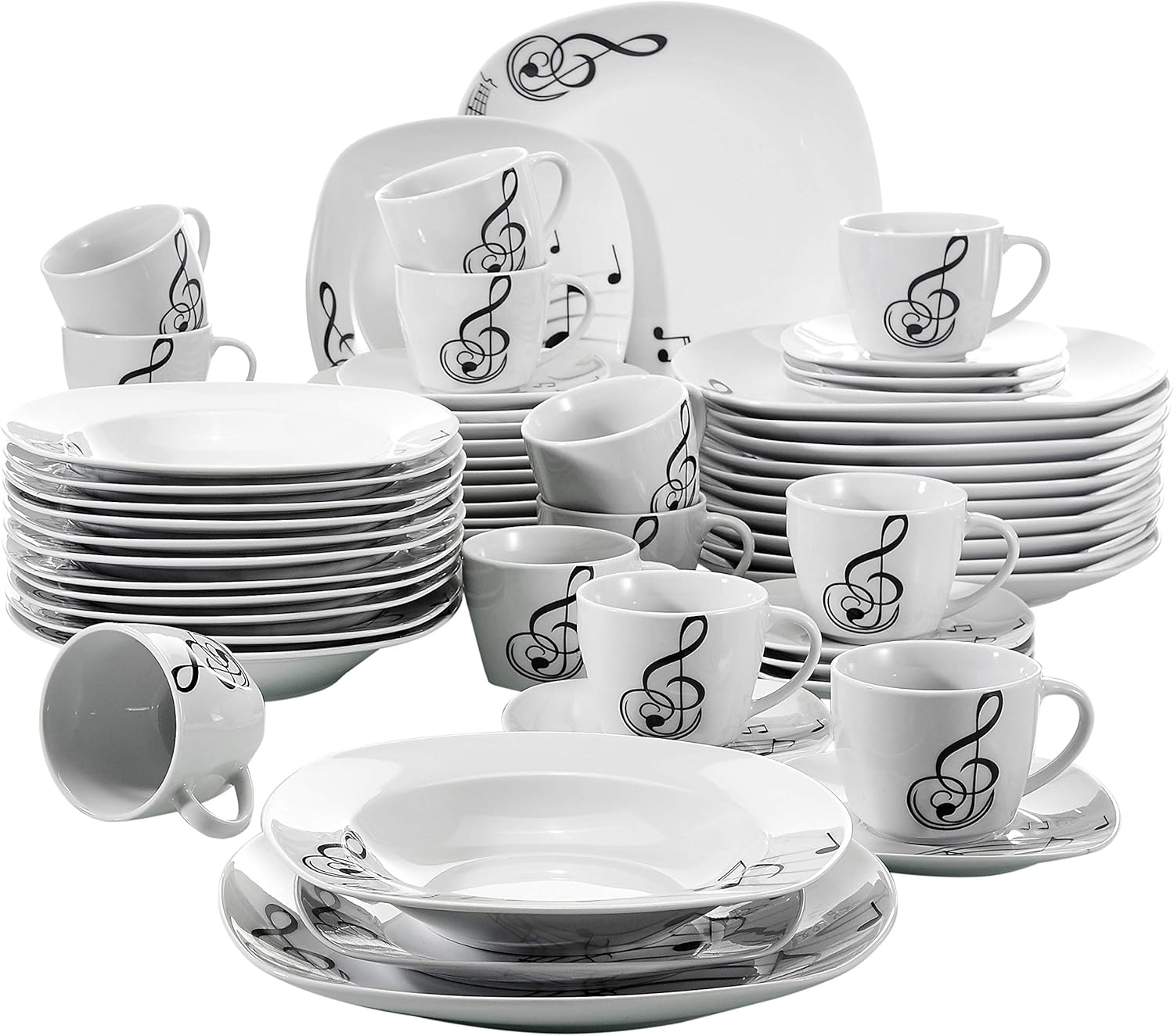VEWEET, Tafelservice 'Melody' aus Porzellan 18/36teilig Geschirr Set
