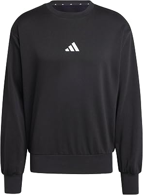 Herren Essentials Feelcozy Fleece Sweatshirt, Black/White, M