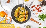 nuovva Induction Non Stick Wok Pan Deep Fry Pan 28cm with Lid view 7