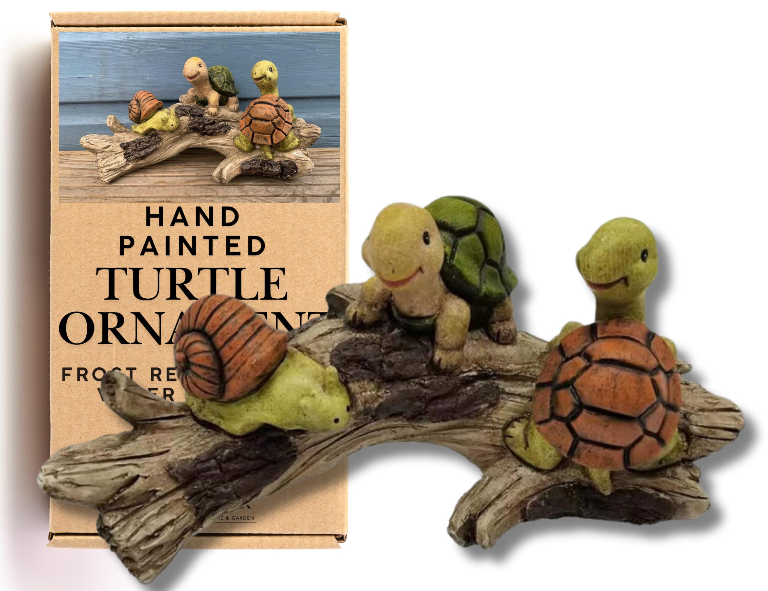 Intricate Turtle Garden Ornaments Outdoor - Gardening Gifts for Women, Mum Dad Birthday Housewarming - Hand-Painted Resin, Frost & Fade Resistant Statue Decor - Perfect Womens Gifts for Birthday