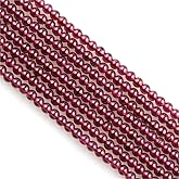 MJDCB 320pcs Natural Small Stone Beads 2mm Red Garnet Round Smooth Loose Gemstone Bead for Jewelry Making Bracelets Earrings Necklaces Accessories