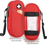 SITHON EpiPen Medical Carrying Case Insulated Organizer Bag Red view 4