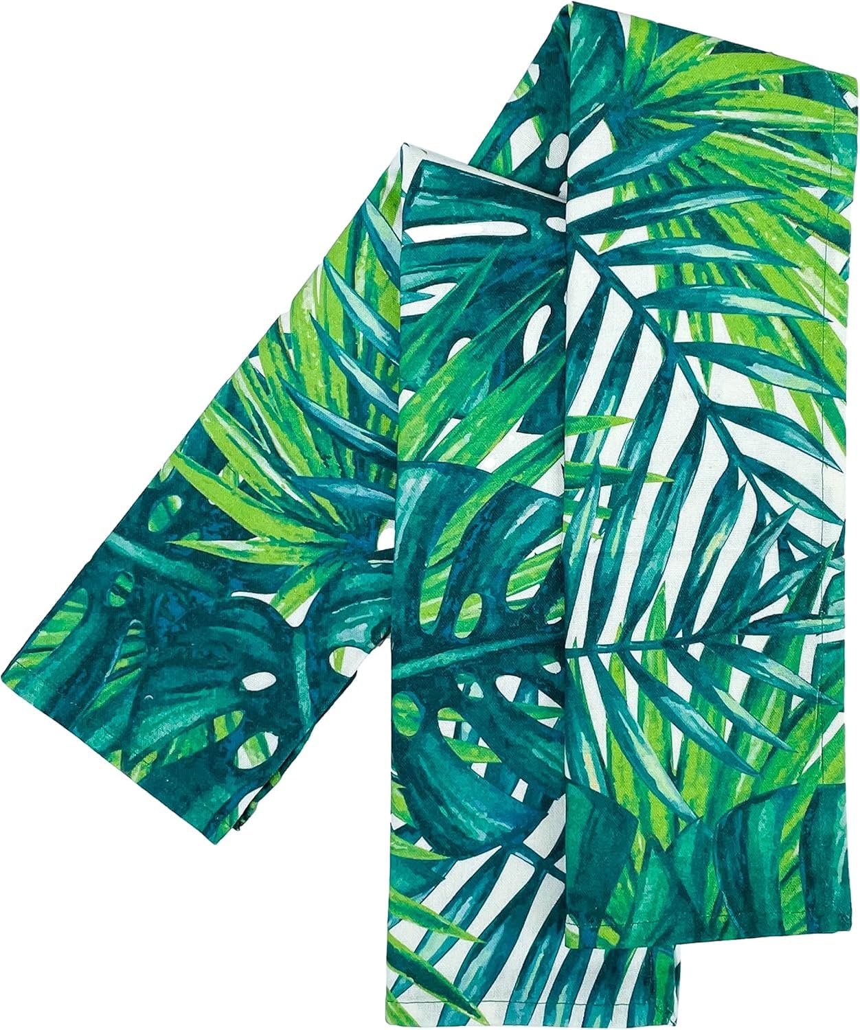 Ragged Rose Tea Towels for Kitchen - 50 cm x 70 cm Pair of Kitchen Cloths for Drying Dishes, Wiping Countertops, & Handling Pots - Machine Washable & Durable - Lime Botanicals, Pack of 2