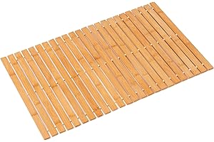 FOVLAURS Bamboo Bath Mat Bathroom Rugs Floor Wood Shower Bathtub Waterproof Non Slip Accessories 16x24 Inch Easy to Clean, Natural Bamboo, 1 pc