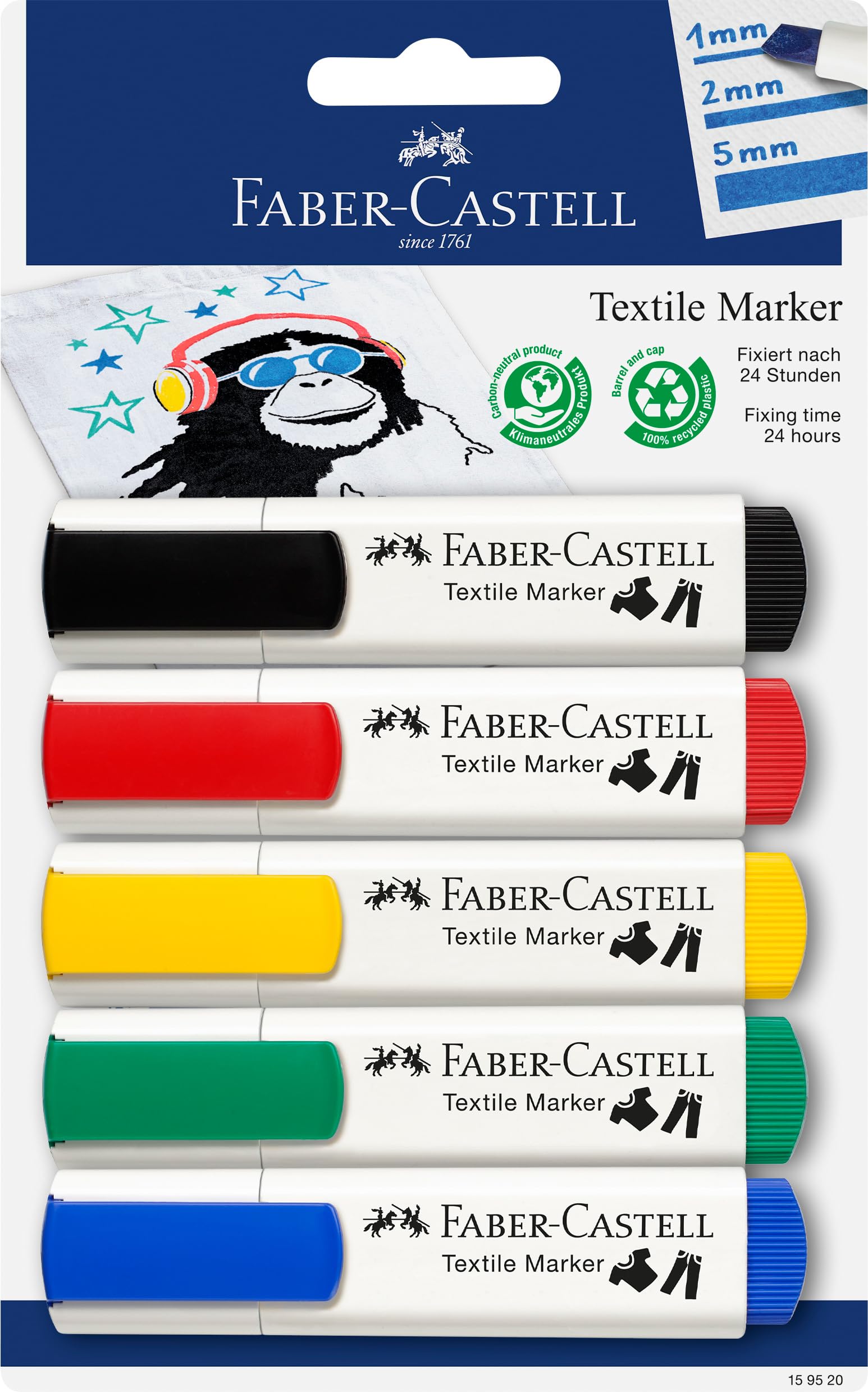 Faber-Castell Textile Markers - Set of 5